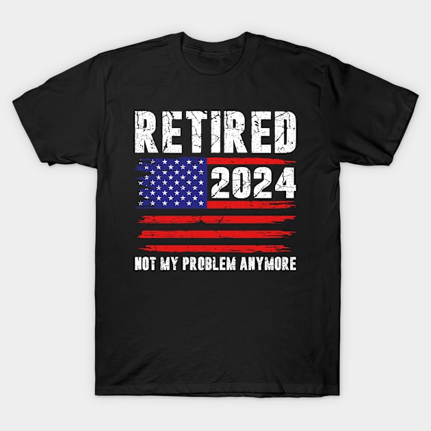 Retired 2024 Retirement T-Shirt by Humbas Fun Shirts